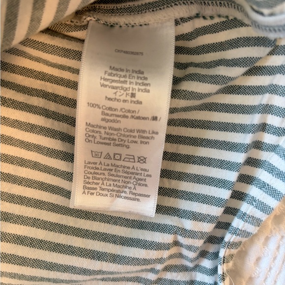 Madewell Green and White Cropped Button Down - Picture 4 of 5